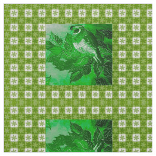 Tela Tejido de codorniz de comprobación verde