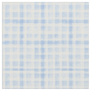 Tela Tejido de color de Gingham azul claro
