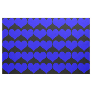 Tela Tejido de corazones azules