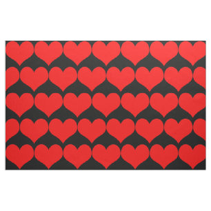 Tela Tejido de corazones rojos