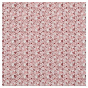 Tela Tejido de corazones rosados
