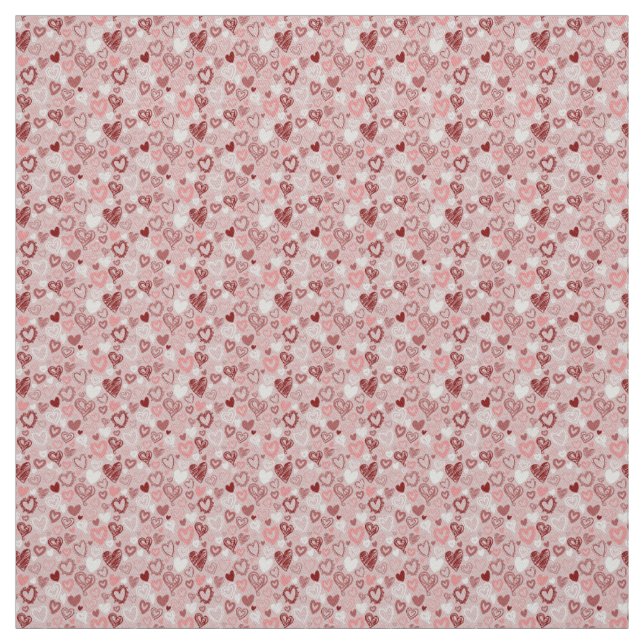 Tela Tejido de corazones rosados (Retal)