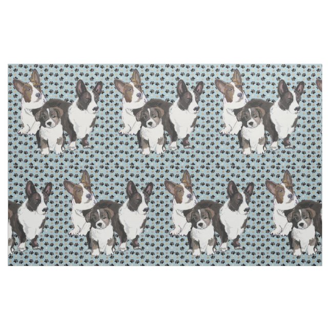 Tela Tejido de Corgi galés ("Cuarto gordo" (fat quarter))