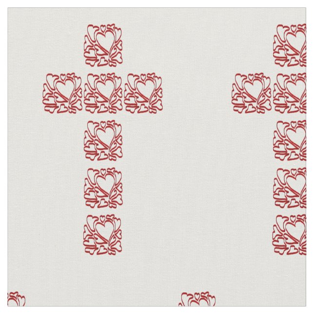 Tela Tejido de cruz de corazón (De cerca)