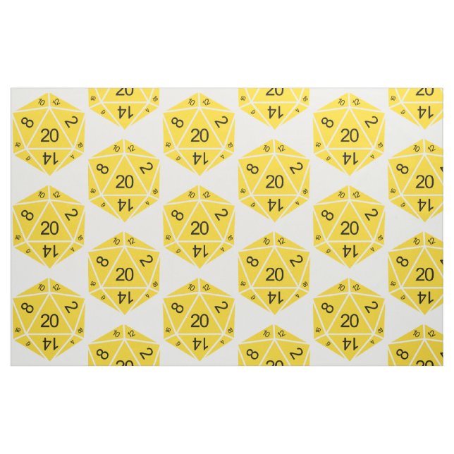 Tela Tejido de dados amarillo D20 ("Cuarto gordo" (fat quarter))