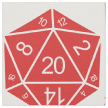 Tejido de dados rojo D20