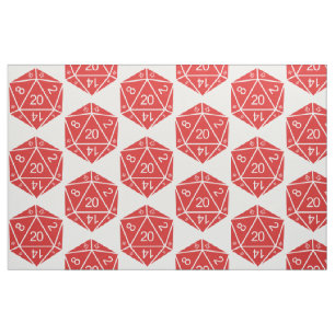 Tela Tejido de dados rojo D20