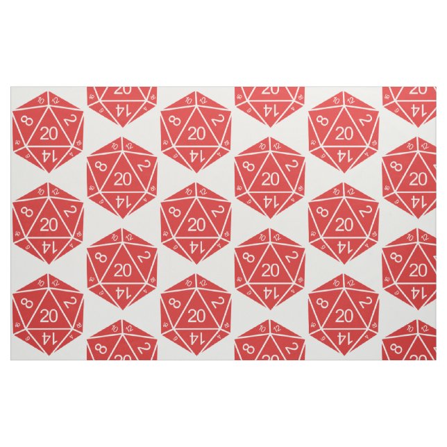 Tela Tejido de dados rojo D20 ("Cuarto gordo" (fat quarter))
