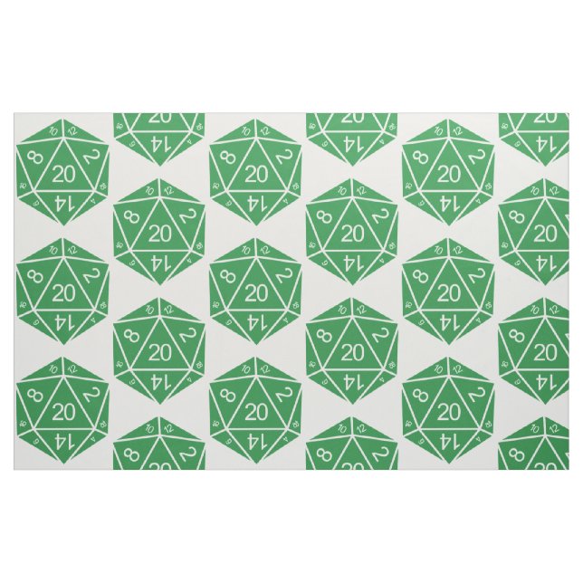 Tela Tejido de dados verde D20 ("Cuarto gordo" (fat quarter))