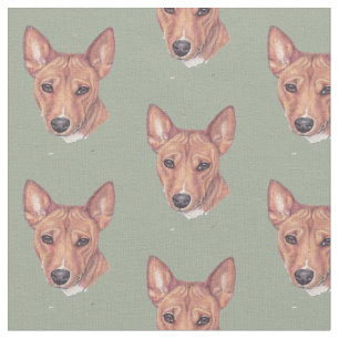Tela Tejido de dibujo de dibujos de perro de Basenji