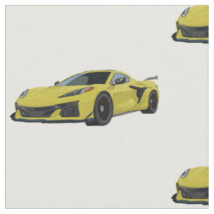 Tela Tejido de dibujo de mano dibujado de Corvette C8 a