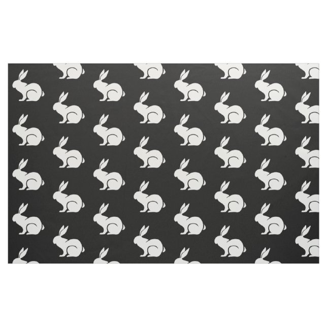 Tela Tejido de diseño de conejos blancos ("Cuarto gordo" (fat quarter))