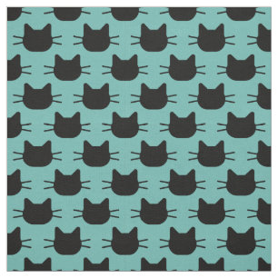 Tela Tejido de diseño de gatos negros