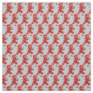 Tela Tejido de diseño Ninja rojo