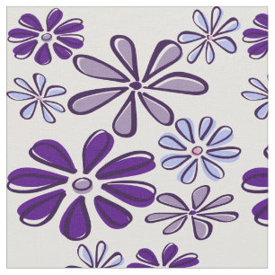 Tela Tejido de Doodle Purple Wild Flower