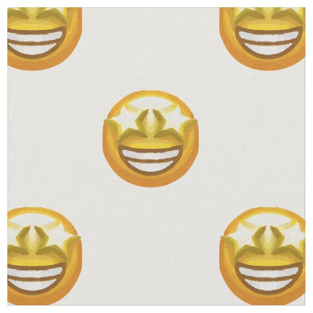 Tela tejido de emoji de ojos de estrella (De cerca)
