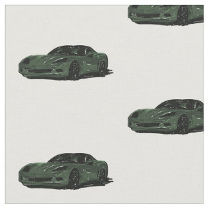Tela Tejido de esbozo de Corvette C6 verde oscuro