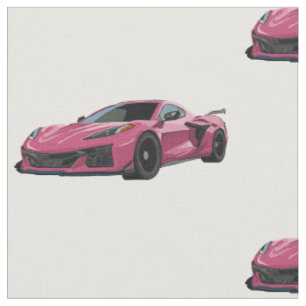 Tela Tejido de esbozo dibujado a mano con Corvette C8 r