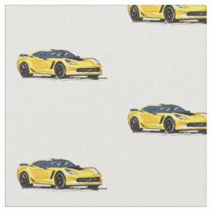 Tela Tejido de esbozo dibujado a mano de Corvette C7 am
