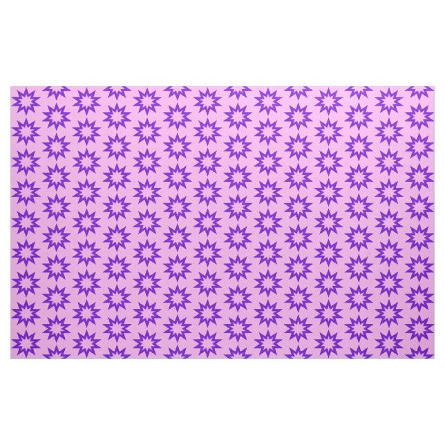 Tela Tejido de estrellas rosadas y moradas (Yarda)