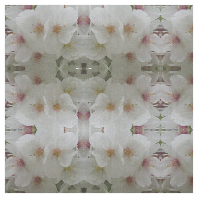 Tela Tejido de flores blancas (Retal)