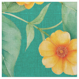 Tela Tejido de flores de Ilima impreso en hawaiano