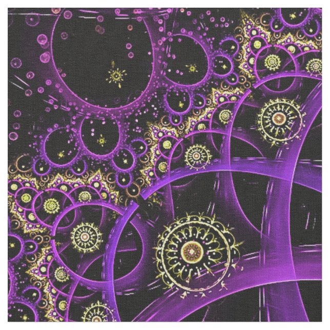 Tela Tejido de flores de oro de meditación (De cerca)