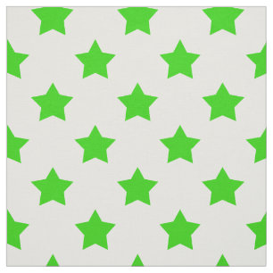 Tela Tejido de fondo blanco de estrellas verdes