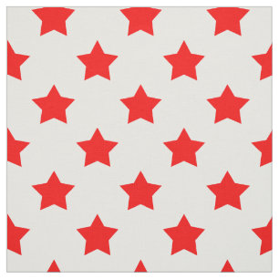 Tela Tejido de fondo blanco de las estrellas rojas