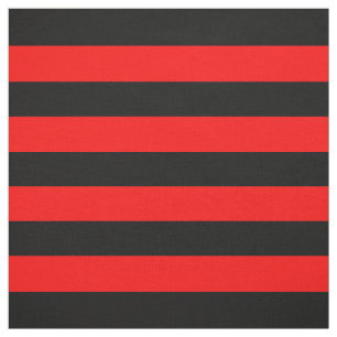 Tela Tejido de franjas rojas/negras