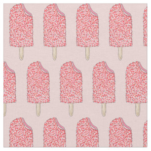 Tela Tejido de fresa rosada Tejido de copas Popsicles