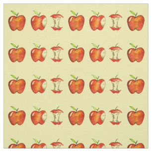 Tela Tejido de frutas de manzanas de color rojo delicio