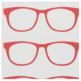 Tela Tejido de Gafas Geek Hipster Rojo