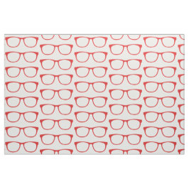 Tela Tejido de Gafas Geek Hipster Rojo