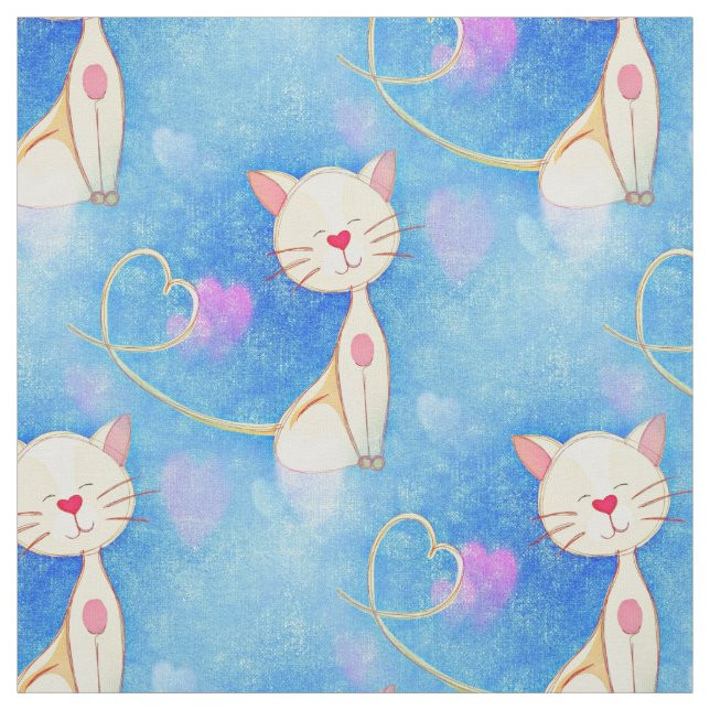 Tela Tejido de gatos soñador (Retal)