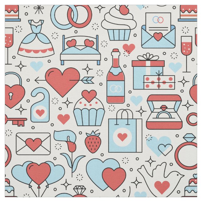Tela Tejido de iconos boda (Retal)