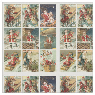 Tela Tejido de imagen de Santa Navidad vintage