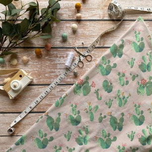 Tela Tejido de impresión de cactus de bonito
