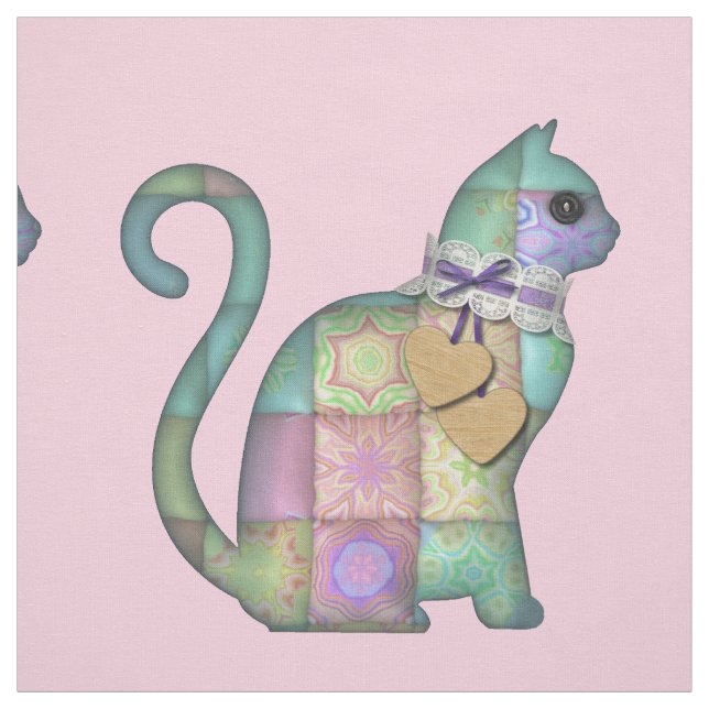 Tela tejido de impresión de gato con mosaico (Retal)