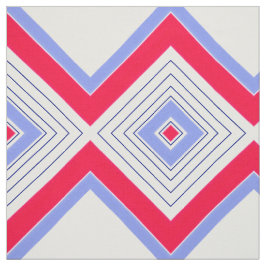 Tela Tejido de impresión moderno azul y rojo