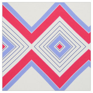 Tela Tejido de impresión moderno azul y rojo
