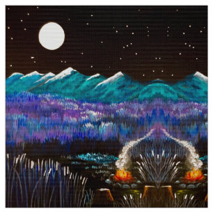 Tela Tejido de incendio de luna llena