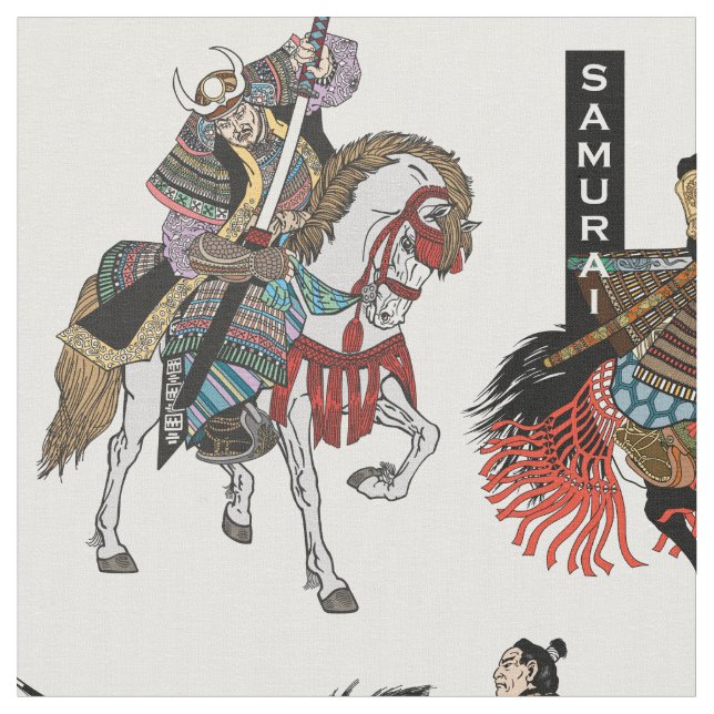 Tela Tejido de jinete samurai japonés (De cerca)