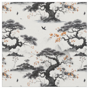 Tela Tejido de lavado de tinta de Asia oriental