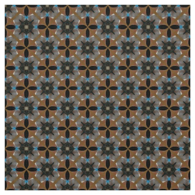 Tela Tejido de mobiliario gris marrón azul (Retal)