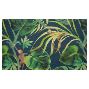 Tela Tejido de mono de selva tropical de época