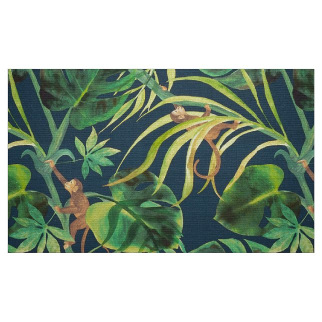 Tela Tejido de mono de selva tropical de época ("Cuarto gordo" (fat quarter))