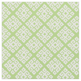 Tela Tejido de motivos verde blanco de clave geométrica