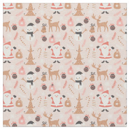 Tela Tejido de Navidades rosados caprichosos