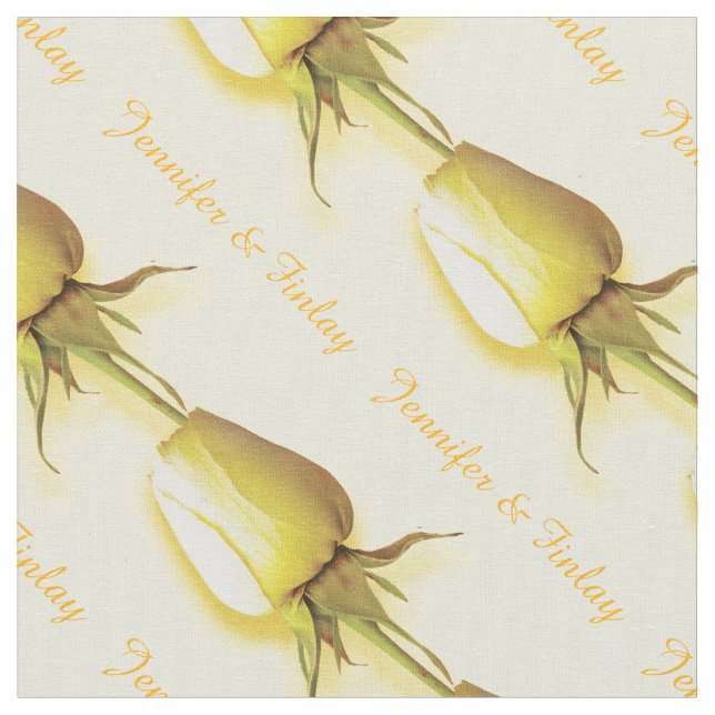 Tela Tejido de nombre personalizado del boda rosa amari (De cerca)